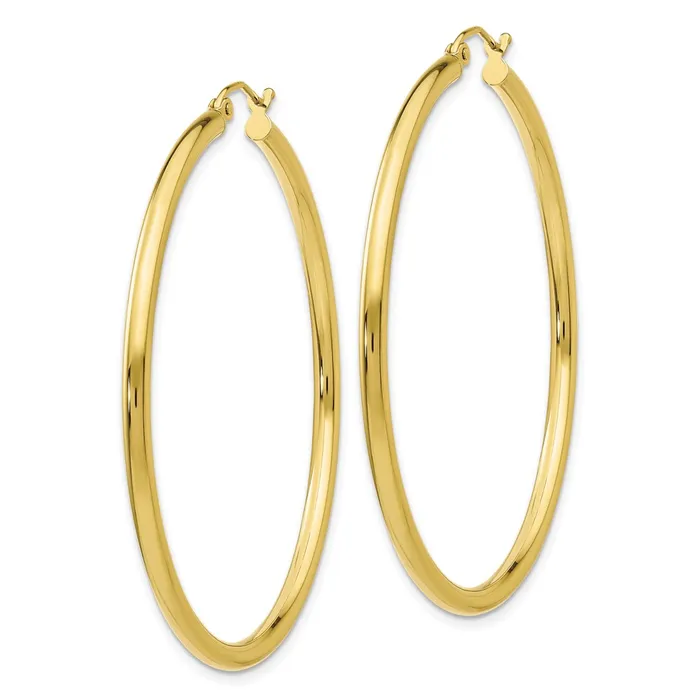 WB Choice Jewelry Earrings 10K Polished 25mm Tube Hoop EarringsWBC10T927