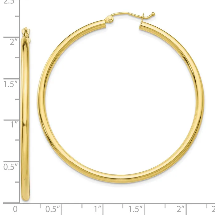 WB Choice Jewelry Earrings 10K Polished 25mm Tube Hoop EarringsWBC10T927