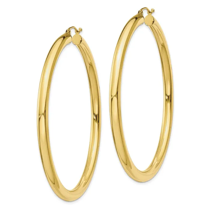 WB Choice Jewelry Earrings 10K Polished 4mm Tube Hoop EarringsWBC10T954