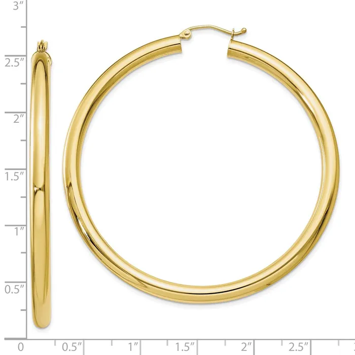 WB Choice Jewelry Earrings 10K Polished 4mm Tube Hoop EarringsWBC10T954