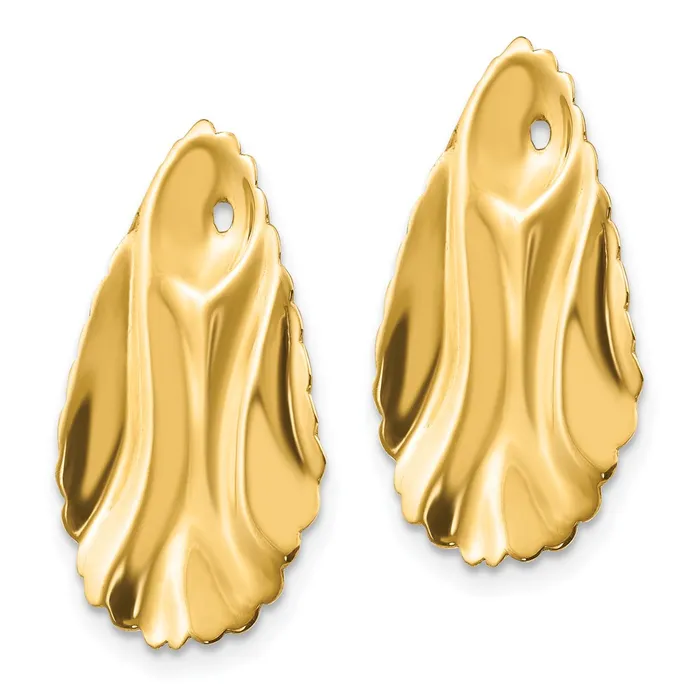 WB Choice Jewelry Earrings 14k Polished Hammered Oval Earring JacketsWBCE899J