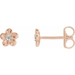 WB Choice Jewelry Earrings 14K Rose Youth Imitation April Birthstone Flower Earrings 86737617PSTWBC WB Choice Jewelry Earrings 14K Rose Youth Imitation April Birthstone Flower Earrings 86737617PSTWBC