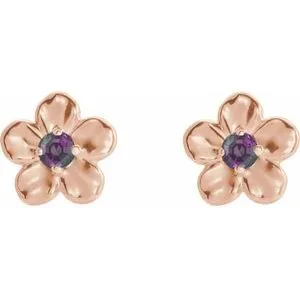 WB Choice Jewelry Earrings 14K Rose Youth Imitation June Birthstone Flower Earrings 86737627PSTWBC
