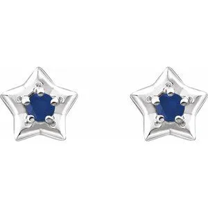WB Choice Jewelry Earrings 14K White 3 mm Round September Youth Star Birthstone Earrings 653421623PSTWBC