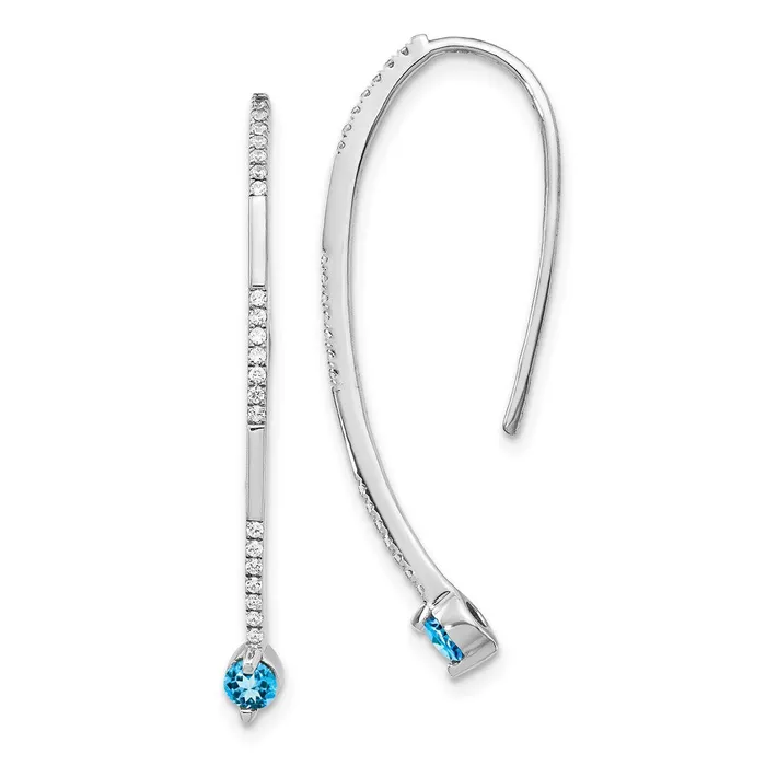 WB Choice Jewelry Earrings 14k White Gold Diamond and Blue Topaz EarringsWBCEM4314BT016WA WB Choice Jewelry Earrings 14k White Gold Diamond and Blue Topaz EarringsWBCEM4314BT016WA