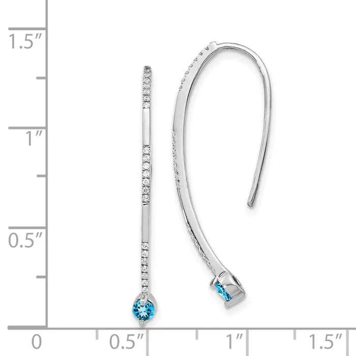 WB Choice Jewelry Earrings 14k White Gold Diamond and Blue Topaz EarringsWBCEM4314BT016WA