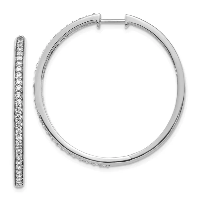WB Choice Jewelry Earrings 14k White Gold Diamond Hinged Hoop EarringsWBCEM4268075WA WB Choice Jewelry Earrings 14k White Gold Diamond Hinged Hoop EarringsWBCEM4268075WA
