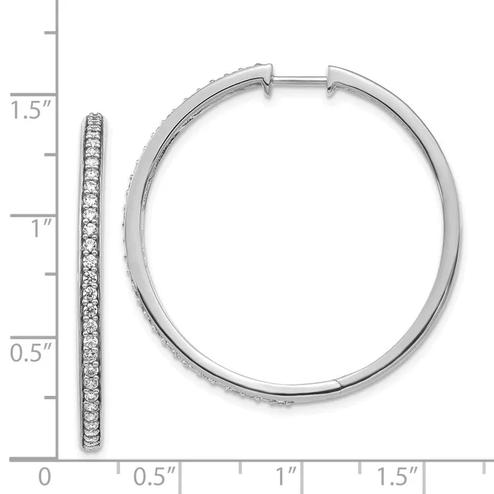 WB Choice Jewelry Earrings 14k White Gold Diamond Hinged Hoop EarringsWBCEM4268075WA