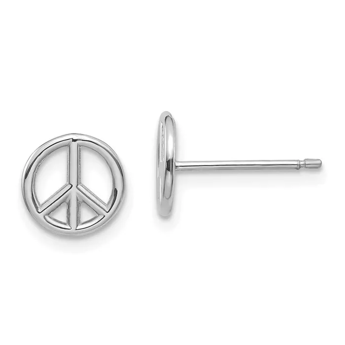 WB Choice Jewelry Earrings 14K White Gold Polished Peace Symbol Post EarringsWBCK4516W WB Choice Jewelry Earrings 14K White Gold Polished Peace Symbol Post EarringsWBCK4516W