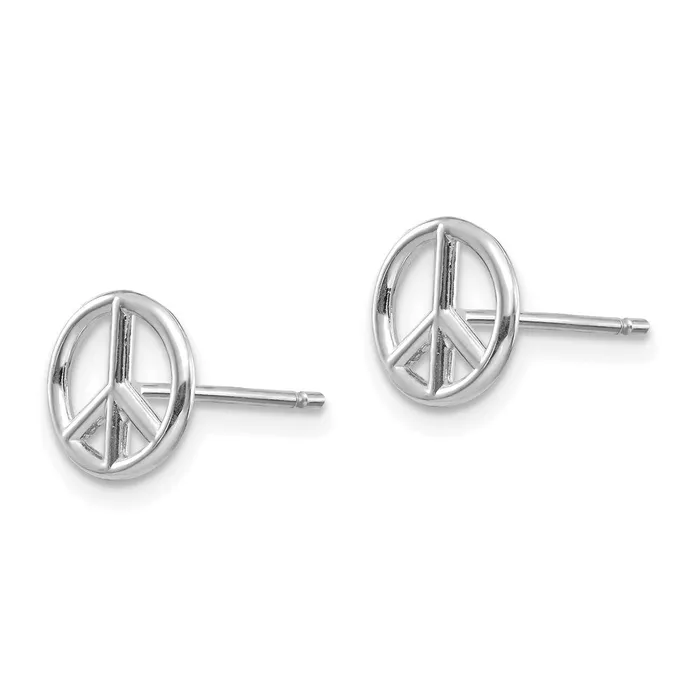 WB Choice Jewelry Earrings 14K White Gold Polished Peace Symbol Post EarringsWBCK4516W