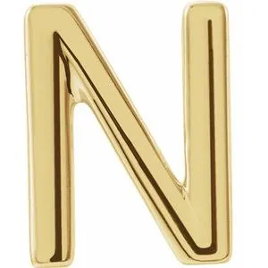 WB Choice Jewelry Earrings 14K Yellow Single Initial N Earring86800180PSTWBC WB Choice Jewelry Earrings 14K Yellow Single Initial N Earring86800180PSTWBC