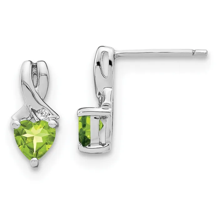 WB Choice Jewelry Earrings Sterling Silver Peridot and Diamond EarringsWBCEM7401PE002SSA WB Choice Jewelry Earrings Sterling Silver Peridot and Diamond EarringsWBCEM7401PE002SSA