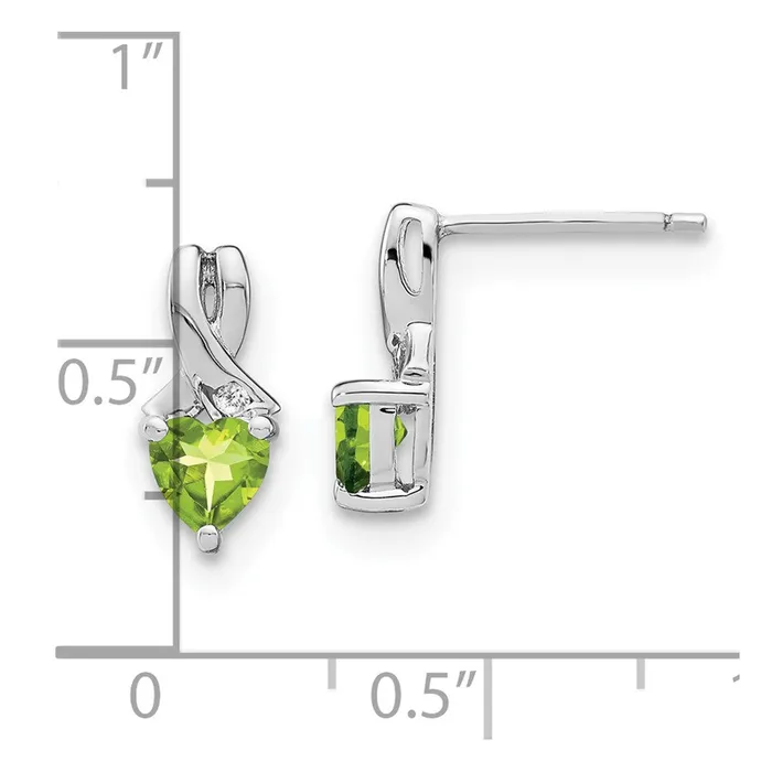 WB Choice Jewelry Earrings Sterling Silver Peridot and Diamond EarringsWBCEM7401PE002SSA