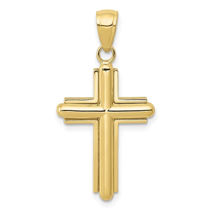 WB Choice Jewelry Necklaces 10K Gold Polished Beveled Stick Cross WFrame PendantWBC10K5499 WB Choice Jewelry Necklaces 10K Gold Polished Beveled Stick Cross WFrame PendantWBC10K5499