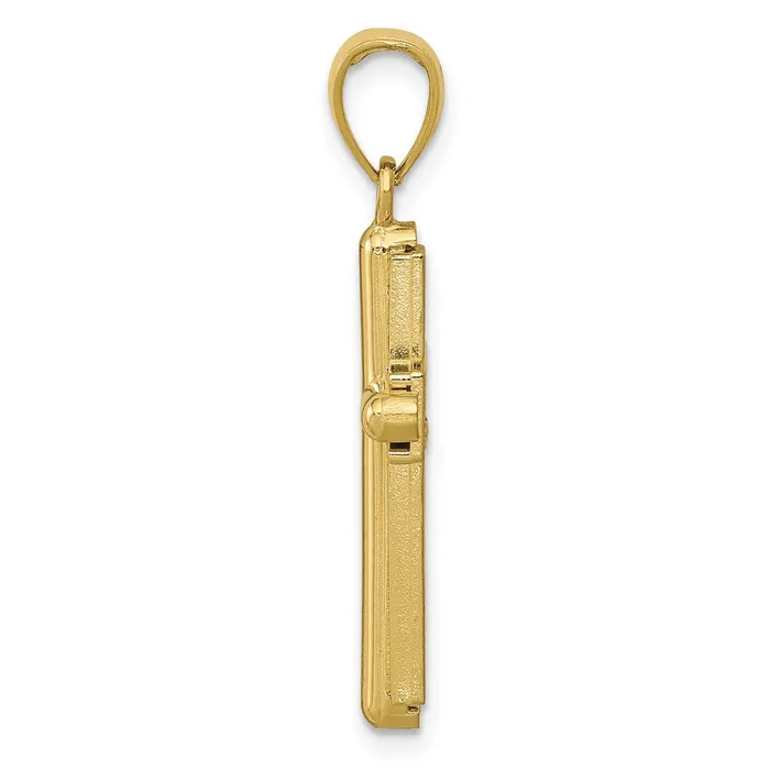 WB Choice Jewelry Necklaces 10K Gold Polished Beveled Stick Cross WFrame PendantWBC10K5499