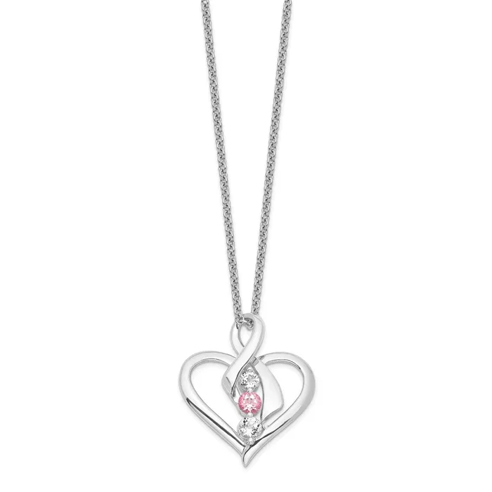 WB Choice Jewelry Necklaces 10kw Survivor Clear Pink Swarovski Topaz Heather w2in ext NecklaceWBC10SV231W16