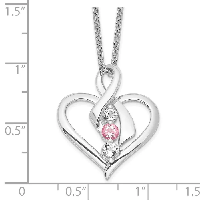 WB Choice Jewelry Necklaces 10kw Survivor Clear Pink Swarovski Topaz Heather w2in ext NecklaceWBC10SV231W16