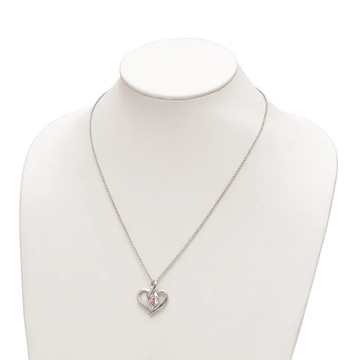 WB Choice Jewelry Necklaces 10kw Survivor Clear Pink Swarovski Topaz Heather w2in ext NecklaceWBC10SV231W16