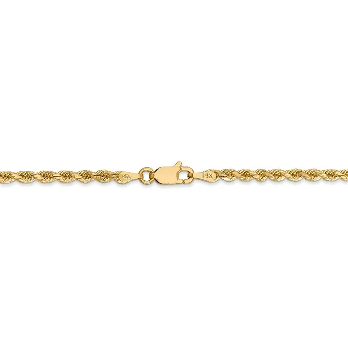 WB Choice Jewelry Necklaces 14k 275mm Diamondcut Rope with Lobster Clasp ChainWBC021L30