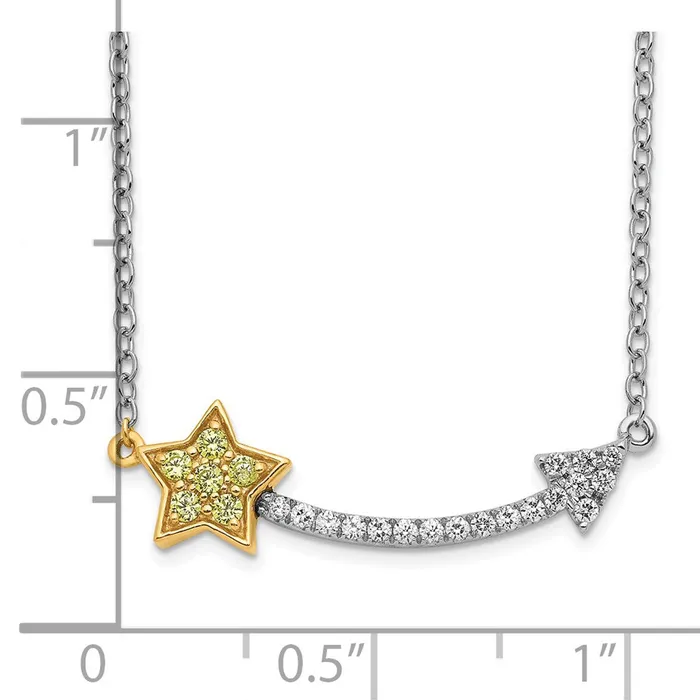 WB Choice Jewelry Necklaces 14k TwoTone DiamondYellow Sapphire Star and Arrow NecklaceWBCPM6616SAY010WA