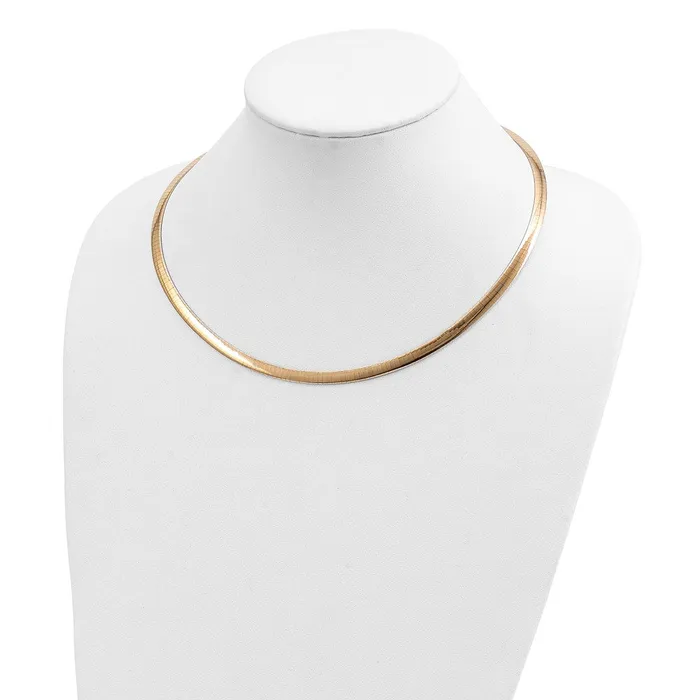 WB Choice Jewelry Necklaces 14k Twotone Lt Reversible 5mm Omega wextender NecklaceWBCROML516