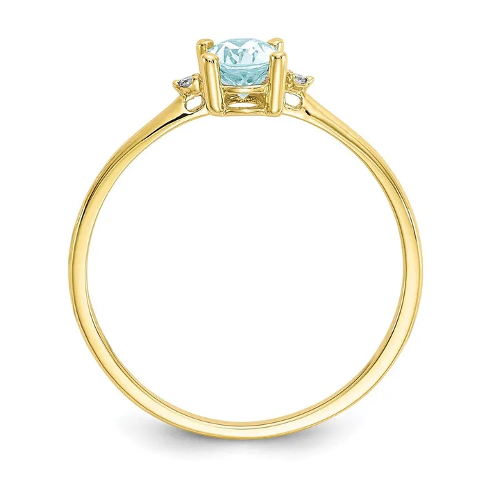 WB Choice Jewelry Rings 10k Polished Geniune Diamond Aquamarine Birthstone RingWBC10XBR204