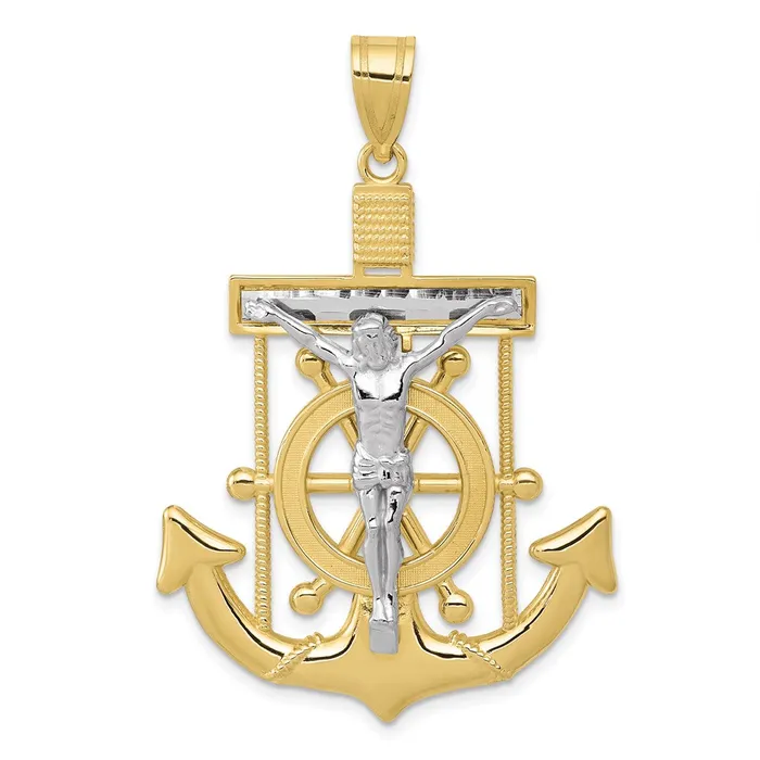 WB Choice Jewelry Rings 10k Twotone Diamondcut Mariners Cross PendantWBC10C3717 WB Choice Jewelry Rings 10k Twotone Diamondcut Mariners Cross PendantWBC10C3717