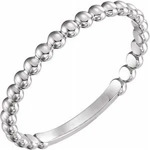 WB Choice Jewelry Rings 14K White 2 mm Stackable Bead Ring516081001PSTWBC WB Choice Jewelry Rings 14K White 2 mm Stackable Bead Ring516081001PSTWBC
