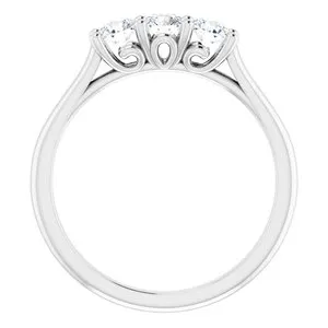 WB Choice Jewelry Rings 14K White 35 mm Round Forever One Moissanite Anniversary Band12307960005PSTWBC
