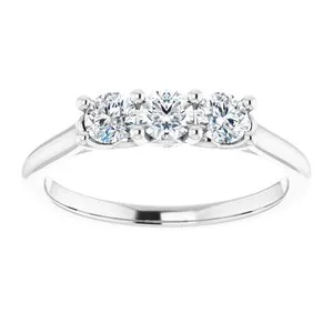 WB Choice Jewelry Rings 14K White 35 mm Round Forever One Moissanite Anniversary Band12307960005PSTWBC