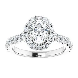 WB Choice Jewelry Rings 14K White 7x5 mm Oval Forever One Moissanite 34 CTW Diamond Engagement Ring 653384657PSTWBC