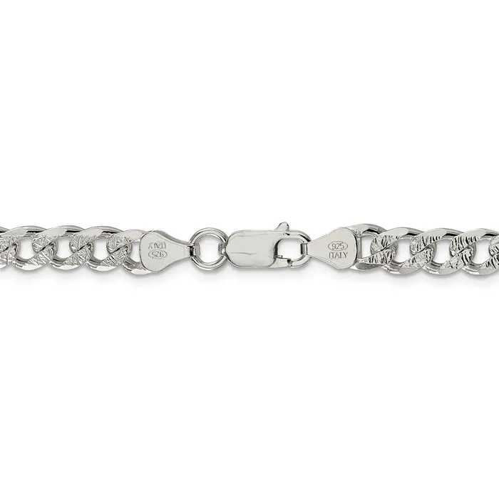 WB Choice Jewelry Rings Sterling Silver 7mm Pav Curb ChainWBCQCF18026