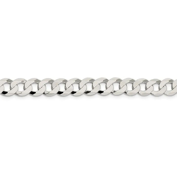 WB Choice Jewelry Rings Sterling Silver 8mm Flat Curb ChainWBCQLB20026