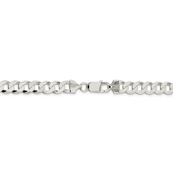 WB Choice Jewelry Rings Sterling Silver 8mm Flat Curb ChainWBCQLB20026