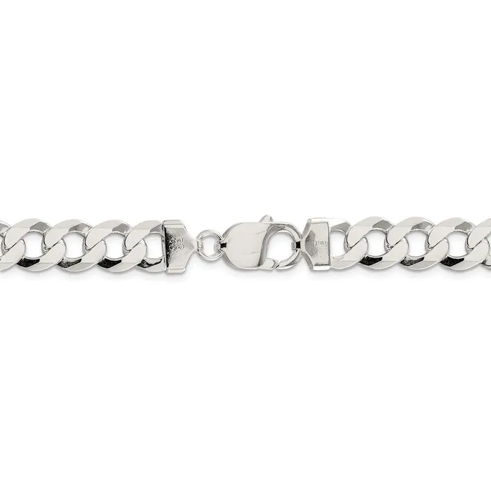 WB Choice Jewelry Rings Sterling Silver 975mm Flat Curb ChainWBCQLB25030