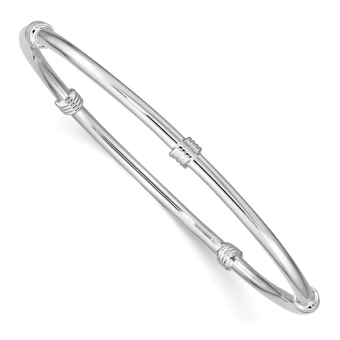 WB Choice Jewelry Rings Sterling Silver Rhodiumplated Slipon BangleWBCQB1061 WB Choice Jewelry Rings Sterling Silver Rhodiumplated Slipon BangleWBCQB1061
