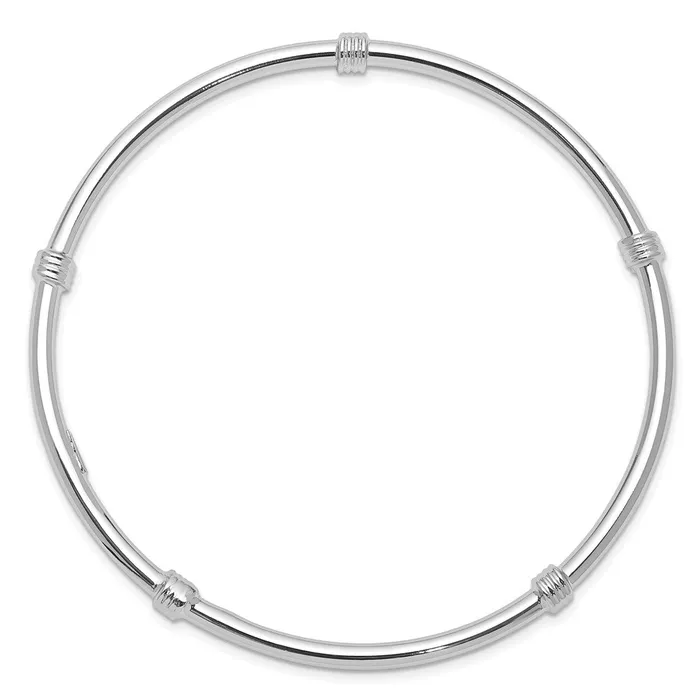 WB Choice Jewelry Rings Sterling Silver Rhodiumplated Slipon BangleWBCQB1061