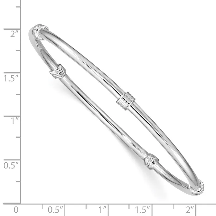 WB Choice Jewelry Rings Sterling Silver Rhodiumplated Slipon BangleWBCQB1061
