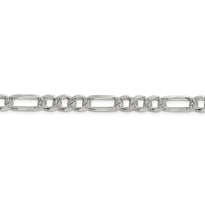 WB Choice Jewelry Sterling Silver 725mm Pave Flat Figaro ChainWBCQFF20028 Rings