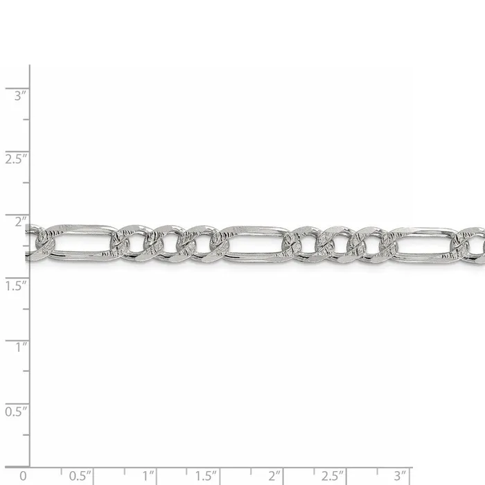 WB Choice Jewelry Sterling Silver 725mm Pave Flat Figaro ChainWBCQFF20028 Rings