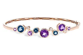 14k Rose Gold Amethyst Blue Topaz and Diamond Bracelet Allison Kaufman Bracelets