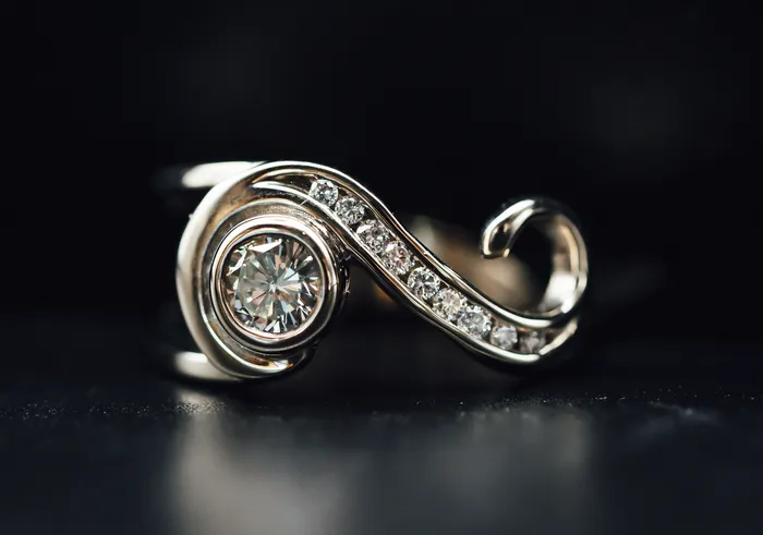 14k White Gold Diamond Ring Art FX fine jewelry Rings