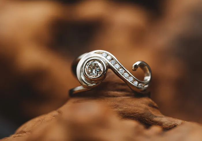 14k White Gold Diamond Ring Art FX fine jewelry Rings