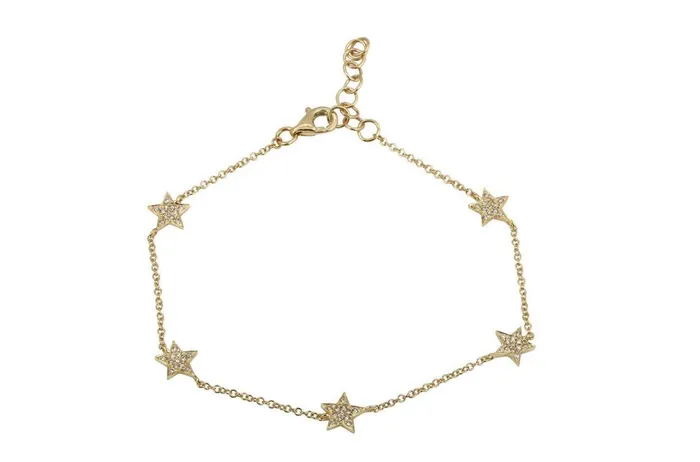 Albert Hern Bracelets Bracelet 14kt Gold Chain Stars Diamonds