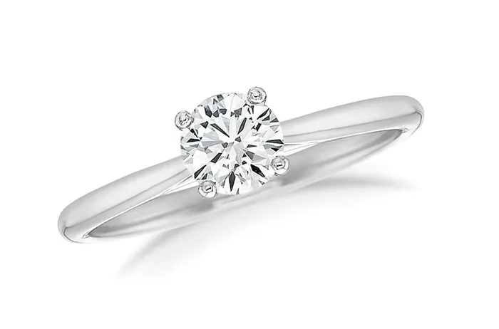 Albert Hern Rings Ring 18kt Gold GIA Round Diamond 066cts Solitaire
