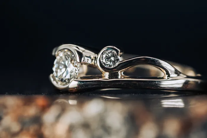 Art FX fine jewelry Rings 14k White Gold 3 Stone Diamond Engagement Ring