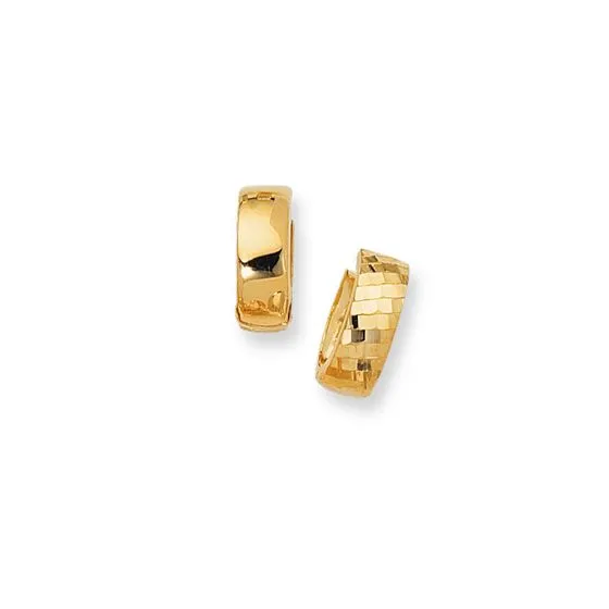 Battisti Jewelers Earrings Diamond Cut Textured Huggies Earrings