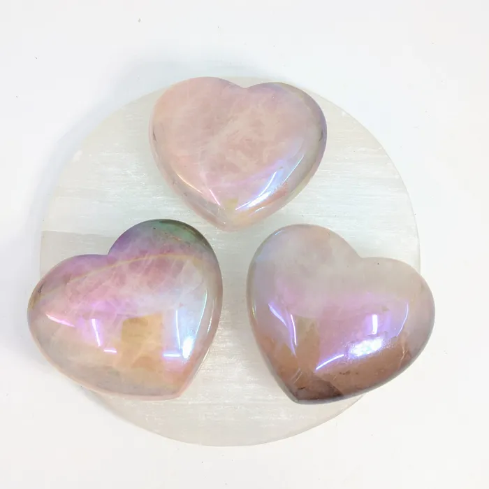 Bliss Crystals Necklaces Rose Quartz Heart 2 Angel Aura LV7653