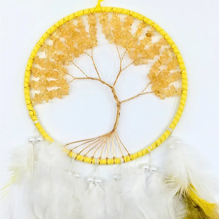 Bliss Crystals Necklaces Tree of Life 6 Dreamcatcher w Crystals Pearls choose color LV6586