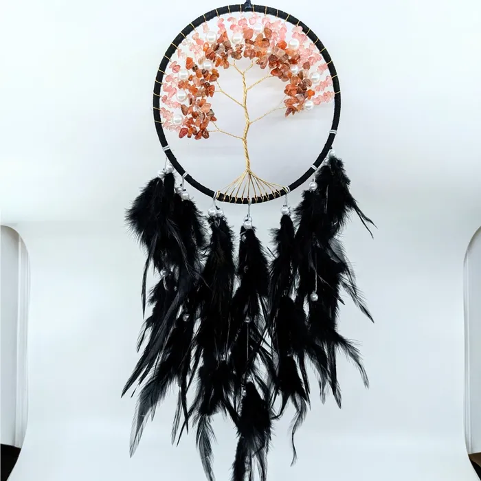 Bliss Crystals Necklaces Tree of Life 6 Dreamcatcher w Crystals Pearls choose color LV6586